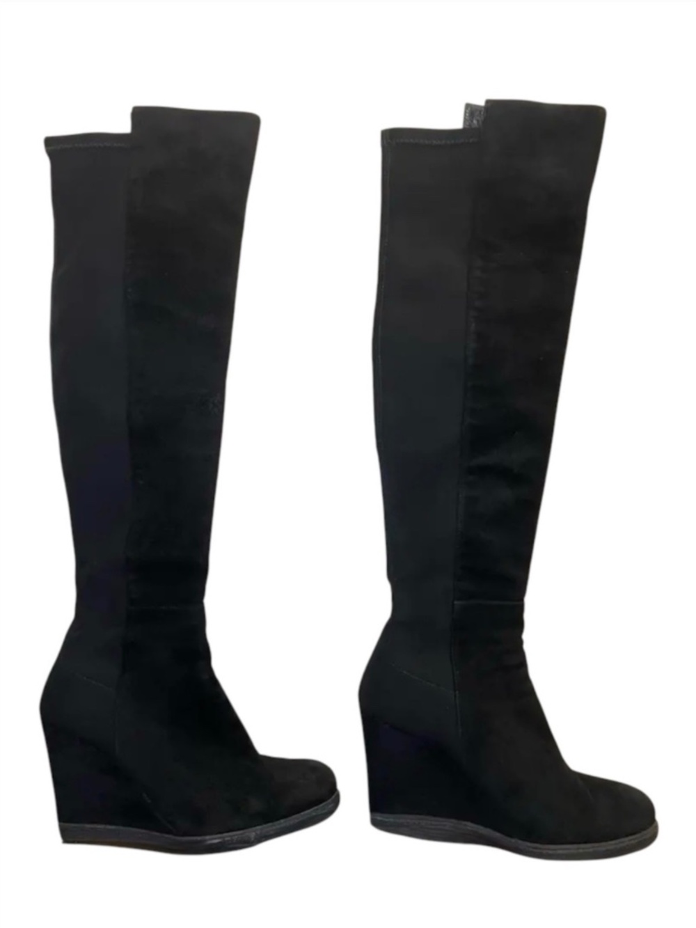 HUGE PRICE DROP Stuart Weitzman Black Suede Over-the-Knee Wedge Boot 7.5